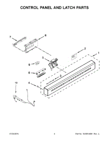 03 - Control Panel And Latch Parts parts for Kitchenaid Dishwasher KDFE204ESS1 from AppliancePartsPros.com