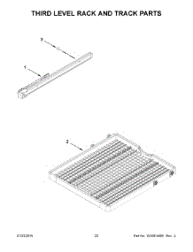 12 - Third Level Rack And Track Parts parts for Kitchenaid Dishwasher KDFE204ESS1 from AppliancePartsPros.com