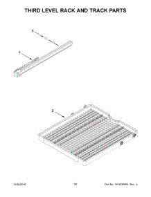 11 - Third Level Rack And Track Parts parts for Kitchenaid Dishwasher KDFE204EWH3 from AppliancePartsPros.com