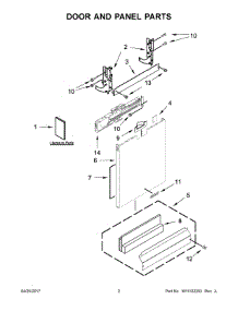 02 - Door And Panel Parts parts for Kitchenaid Dishwasher KDFE204EWH4 from AppliancePartsPros.com