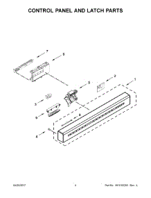 03 - Control Panel And Latch Parts parts for Kitchenaid Dishwasher KDFE204EWH4 from AppliancePartsPros.com