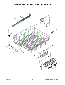 09 - Upper Rack And Track Parts parts for Kitchenaid Dishwasher KDFE204EWH4 from AppliancePartsPros.com