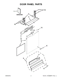 02 - Door Panel Parts parts for Kitchenaid Dishwasher KDFE304DBL2 from AppliancePartsPros.com