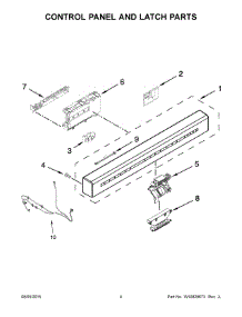 03 - Control Panel And Latch Parts parts for Kitchenaid Dishwasher KDFE304DBL2 from AppliancePartsPros.com