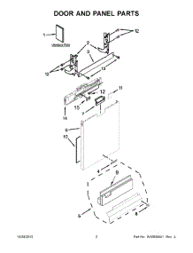 02 - Door And Panel Parts parts for Kitchenaid Dishwasher KDFE454CSS1 from AppliancePartsPros.com
