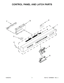 03 - Control Panel And Latch Parts parts for Kitchenaid Dishwasher KDFE454CSS1 from AppliancePartsPros.com