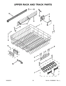 10 - Upper Rack And Track Parts parts for Kitchenaid Dishwasher KDFE454CSS1 from AppliancePartsPros.com