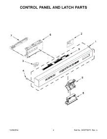 03 - Control Panel And Latch Parts parts for Kitchenaid Dishwasher KDFE454CSS2 from AppliancePartsPros.com
