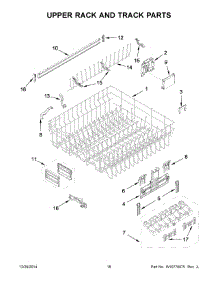 10 - Upper Rack And Track Parts parts for Kitchenaid Dishwasher KDFE454CSS2 from AppliancePartsPros.com
