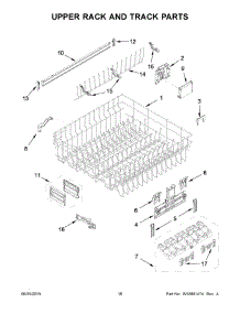 10 - Upper Rack And Track Parts parts for Kitchenaid Dishwasher KDFE454CSS3 from AppliancePartsPros.com