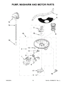 07 - Pump, Washarm And Motor Parts parts for Kitchenaid Dishwasher KDFE454CSS4 from AppliancePartsPros.com