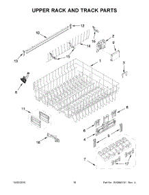 10 - Upper Rack And Track Parts parts for Kitchenaid Dishwasher KDFE454CSS4 from AppliancePartsPros.com
