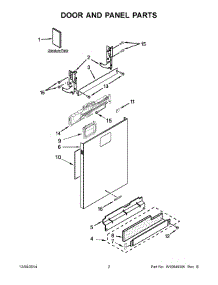 02 - Door And Panel Parts parts for Kitchenaid Dishwasher KDHE404DSS0 from AppliancePartsPros.com