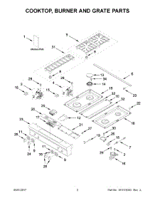 02 - Cooktop, Burner And Grate Parts parts for Kitchenaid Range KDRS407VSS05 from AppliancePartsPros.com