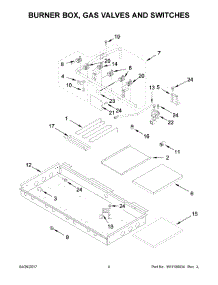 03 - Burner Box, Gas Valves And Switches parts for Kitchenaid Range KDRS483VSS04 from AppliancePartsPros.com