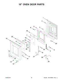 09 - 18" Oven Door Parts parts for Kitchenaid Range KDRS483VSS04 from AppliancePartsPros.com