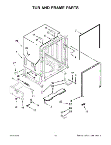 06 - Tub And Frame Parts parts for Kitchenaid Dishwasher KDTE104DBL1 from AppliancePartsPros.com
