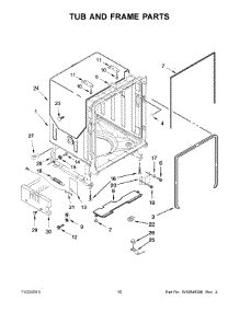 06 - Tub And Frame Parts parts for Kitchenaid Dishwasher KDTE104DWH0 from AppliancePartsPros.com