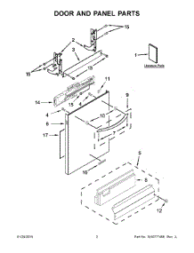 02 - Door And Panel Parts parts for Kitchenaid Dishwasher KDTE104DWH1 from AppliancePartsPros.com