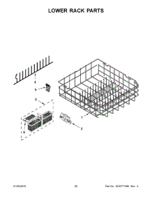 11 - Lower Rack Parts parts for Kitchenaid Dishwasher KDTE104DWH1 from AppliancePartsPros.com