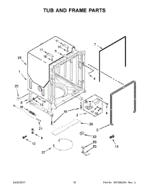 06 - Tub And Frame Parts parts for Kitchenaid Dishwasher KDTE104EBS4 from AppliancePartsPros.com