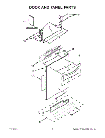 02 - Door And Panel Parts parts for Kitchenaid Dishwasher KDTE204DSS0 from AppliancePartsPros.com
