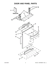 02 - Door And Panel Parts parts for Kitchenaid Dishwasher KDTE204DWH1 from AppliancePartsPros.com
