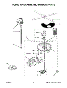 07 - Pump, Washarm And Motor Parts parts for Kitchenaid Dishwasher KDTE204EBL0 from AppliancePartsPros.com