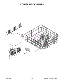 11 - Lower Rack Parts parts for Kitchenaid Dishwasher KDTE204EBL0 from AppliancePartsPros.com