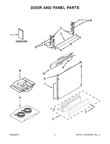 02 - Door And Panel Parts parts for Kitchenaid Dishwasher KDTE204EPA0 from AppliancePartsPros.com