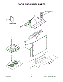02 - Door And Panel Parts parts for Kitchenaid Dishwasher KDTE204EPA3 from AppliancePartsPros.com