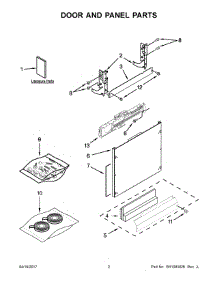 02 - Door And Panel Parts parts for Kitchenaid Dishwasher KDTE204EPA4 from AppliancePartsPros.com