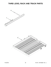 11 - Third Level Rack And Track Parts parts for Kitchenaid Dishwasher KDTE204ESS3 from AppliancePartsPros.com