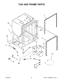 06 - Tub And Frame Parts parts for Kitchenaid Dishwasher KDTE204ESS4 from AppliancePartsPros.com
