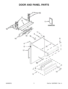 02 - Door And Panel Parts parts for Kitchenaid Dishwasher KDTE204EWH0 from AppliancePartsPros.com