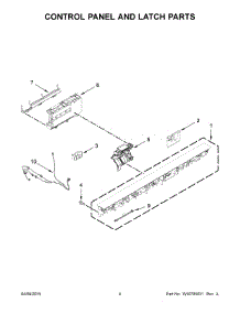 03 - Control Panel And Latch Parts parts for Kitchenaid Dishwasher KDTE204EWH0 from AppliancePartsPros.com