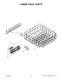11 - Lower Rack Parts parts for Kitchenaid Dishwasher KDTE204EWH1 from AppliancePartsPros.com