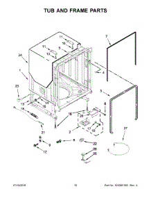 06 - Tub And Frame Parts parts for Kitchenaid Dishwasher KDTE204EWH2 from AppliancePartsPros.com