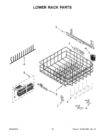 10 - Lower Rack Parts parts for Kitchenaid Dishwasher KDTE254EBL1 from AppliancePartsPros.com