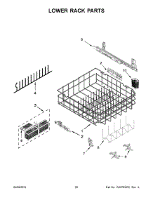 11 - Lower Rack Parts parts for Kitchenaid Dishwasher KDTE254ESS0 from AppliancePartsPros.com
