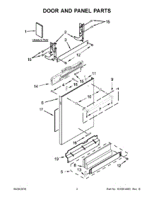 02 - Door And Panel Parts parts for Kitchenaid Dishwasher KDTE254ESS1 from AppliancePartsPros.com