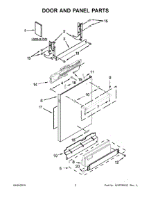 02 - Door And Panel Parts parts for Kitchenaid Dishwasher KDTE254EWH0 from AppliancePartsPros.com