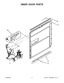 04 - Inner Door Parts parts for Kitchenaid Dishwasher KDTE254EWH0 from AppliancePartsPros.com