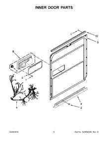 04 - Inner Door Parts parts for Kitchenaid Dishwasher KDTE304DBL0 from AppliancePartsPros.com