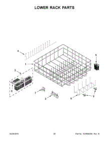 11 - Lower Rack Parts parts for Kitchenaid Dishwasher KDTE304DWH0 from AppliancePartsPros.com
