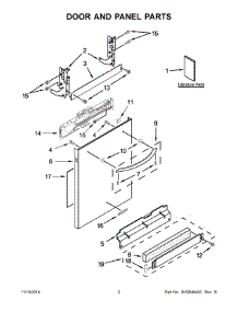 02 - Door And Panel Parts parts for Kitchenaid Dishwasher KDTE404DWH0 from AppliancePartsPros.com