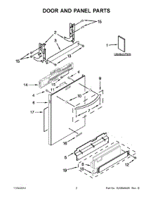 02 - Door And Panel Parts parts for Kitchenaid Dishwasher KDTE504DSS0 from AppliancePartsPros.com