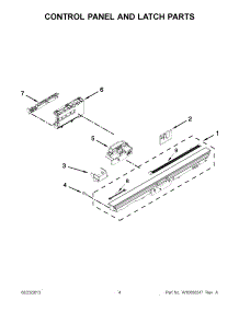 03 - Control Panel And Latch Parts parts for Kitchenaid Dishwasher KDTE554CSS0 from AppliancePartsPros.com