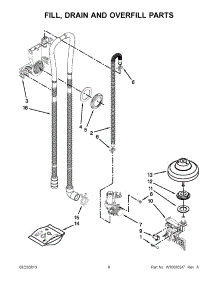 05 - Fill, Drain And Overfill Parts parts for Kitchenaid Dishwasher KDTE554CSS0 from AppliancePartsPros.com
