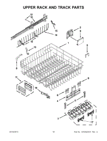 10 - Upper Rack And Track Parts parts for Kitchenaid Dishwasher KDTE554CSS1 from AppliancePartsPros.com